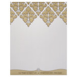 Mocha Diamond Damask Business Letterhead