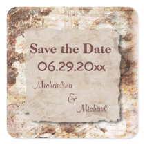 Mocha Floral Save The Date Wedding Sticker