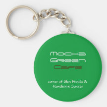 Mocha Green Cafe Keychain