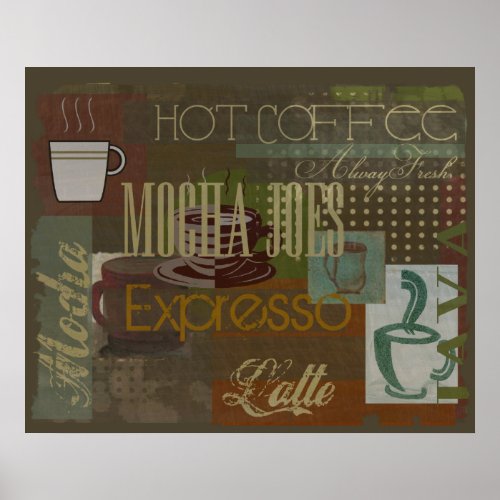 Mocha Joes Cafe Sign print