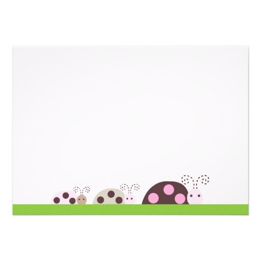 Mocha Ladybug Girl Baby Shower Invitation