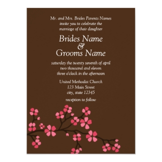 Mocha pink wedding invitations