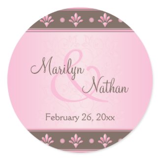 Mocha Pink Floral Monogrammed 1.5