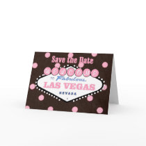 Mocha Pink Las Vegas Save the Date Card