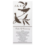 mocha Wedding program rack cards