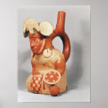 Mochican stirrup vase in the shape of a posters
