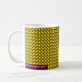 Mock knit - rib stitch, yellow - mug mug