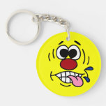 Mocking Face: Ha Ha I just quit my job Round Acrylic Key Chains