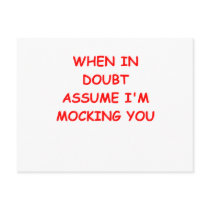 mocking postcard