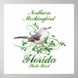 Mockingbird Florida State Bird posters