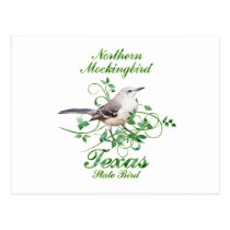 Mockingbird Texas State Bird postcards