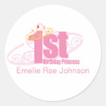 mod 1st BIRTHDAY princess custom keepsake label Sticker