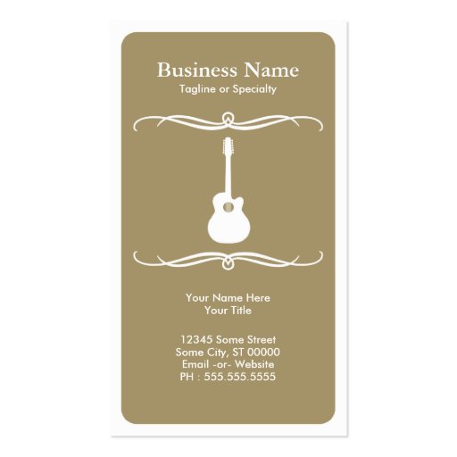 mod acoustic guitar business card (front side)