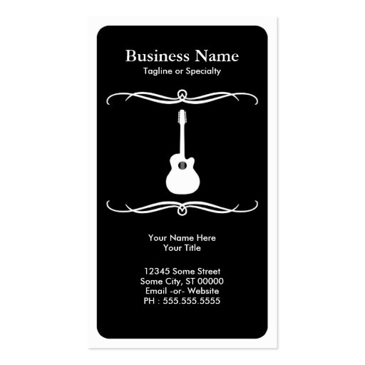 mod acoustic guitar business cards
