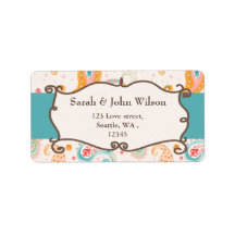 mod aqua,blue, return address label