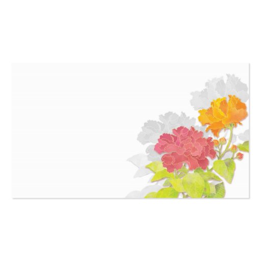 Mod Asian Peonies Wedding Thank You Favor Tags Business Cards (back side)