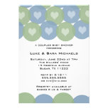 MOD Baby Boy Shower Invite Blue Green Hearts