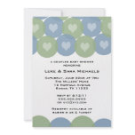 MOD Baby Boy Shower Invite Blue Green Hearts