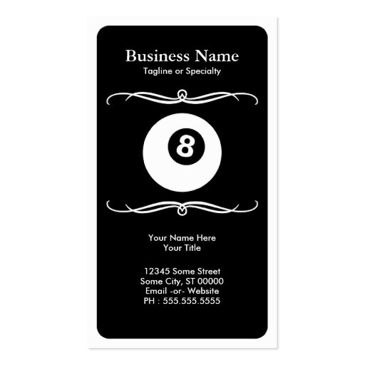 mod billiards business card templates (front side)