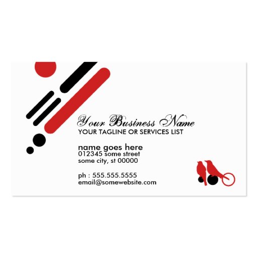 mod birds business cards (back side)