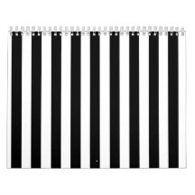 Mod Black and White Stripes Pattern Calendar