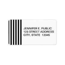 Mod Black and White Stripes Pattern Personalized Address Labels