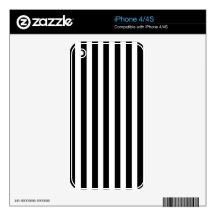 Mod Black and White Stripes Pattern Decal For iPhone 4S