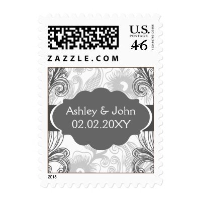 mod black ornate wedding stamps