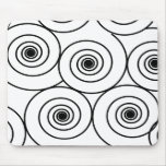 Mod Black & White Swirly Whirls mousepads