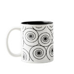 Mod Black & White Swirly Whirls mugs
