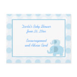 Mod Blue Elephant Baby Shower Advice Cards Postcards