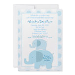 Mod Blue Elephants 5x7 Baby Shower invitation