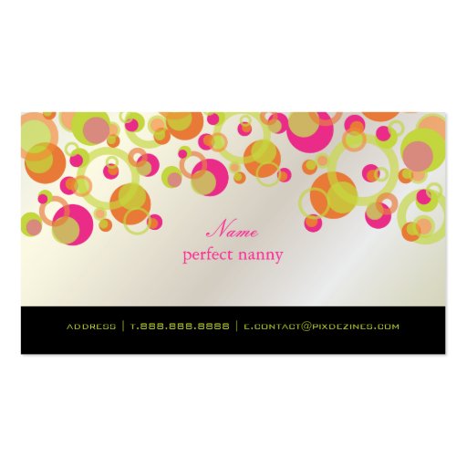 Mod bubbles/contemporary  business cards (front side)