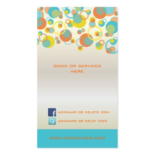 Mod bubbles/contemporary  business cards (back side)