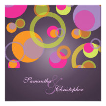Mod bubbles/contemporary  Invitations