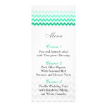 Mod chevron mint green Ombre wedding menu cards Custom Rack Card