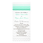 Mod chevron mint green Ombre Wedding program Rack Card Template
