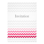 Mod chevron Pink Ombre wedding invites