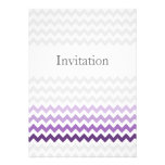 Mod chevron purple Ombre wedding invites