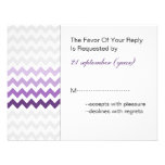 Mod chevron purple Ombre wedding rsvp invitations