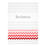 Mod chevron red Ombre wedding invites invitations