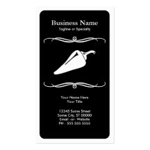 mod chili pepper : black and white business card template