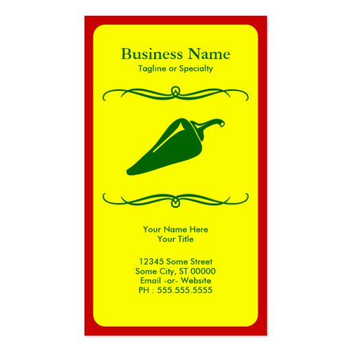 mod chili pepper business card Zazzle