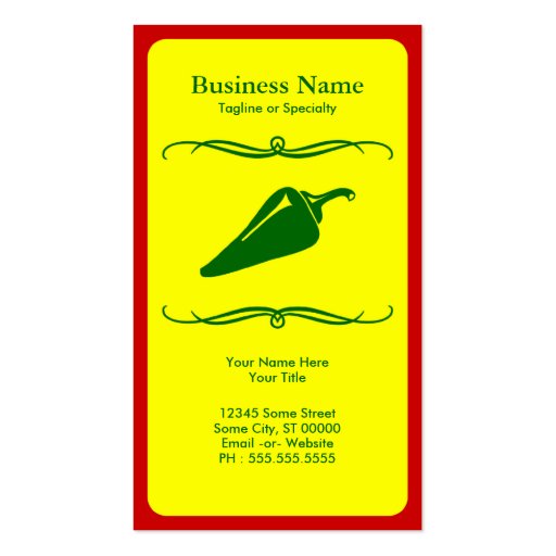mod chili pepper business card templates