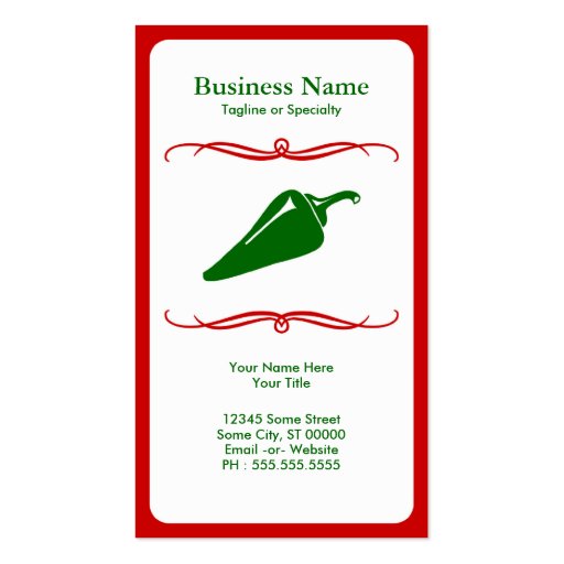 mod chili pepper business card templates (front side)