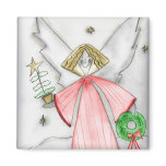 Mod Christmas Angel Refrigerator Magnet