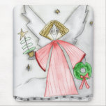 Mod Christmas Angel Mouse Pad
