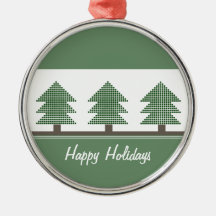 Mod Christmas Trees Premium Round Ornament