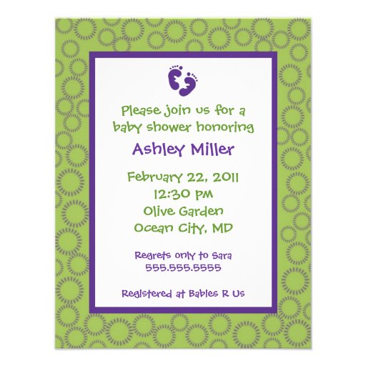 Mod Circles Baby Feet Baby Shower Invitation (front side)
