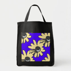 Mod daisy, blue and yellow HEVi Fineart Canvas Bag